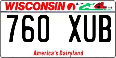 WI license plate 760XUB