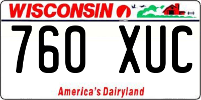 WI license plate 760XUC
