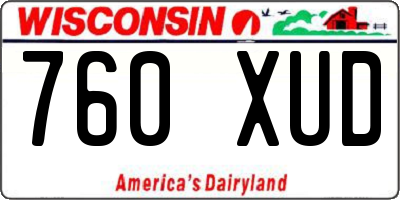WI license plate 760XUD