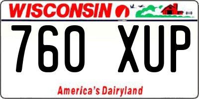 WI license plate 760XUP