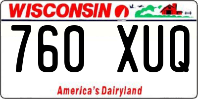 WI license plate 760XUQ