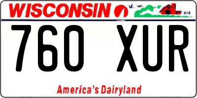 WI license plate 760XUR