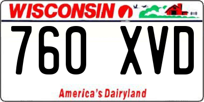WI license plate 760XVD