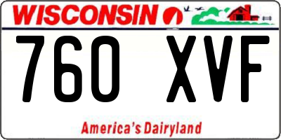 WI license plate 760XVF