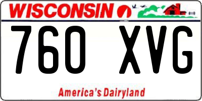 WI license plate 760XVG