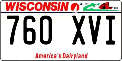 WI license plate 760XVI