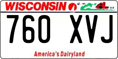 WI license plate 760XVJ