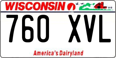 WI license plate 760XVL