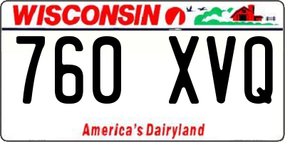 WI license plate 760XVQ