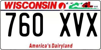 WI license plate 760XVX