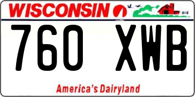 WI license plate 760XWB