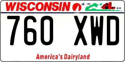 WI license plate 760XWD