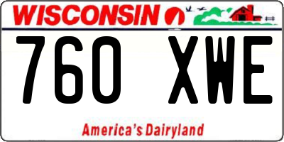 WI license plate 760XWE