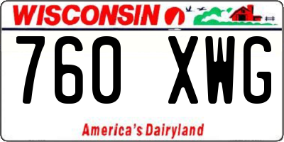 WI license plate 760XWG