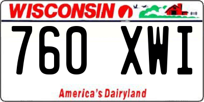 WI license plate 760XWI