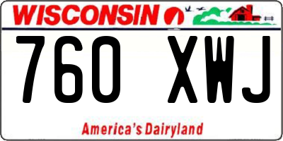 WI license plate 760XWJ