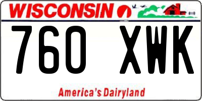 WI license plate 760XWK
