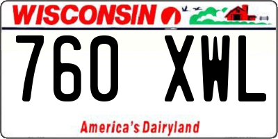 WI license plate 760XWL
