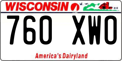 WI license plate 760XWO
