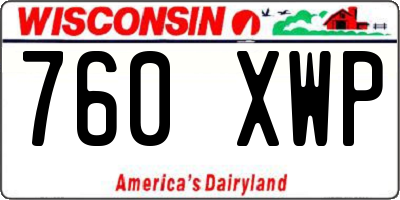 WI license plate 760XWP