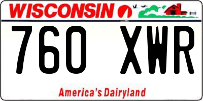 WI license plate 760XWR