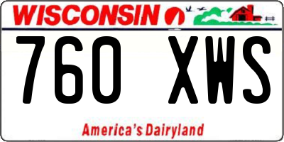 WI license plate 760XWS