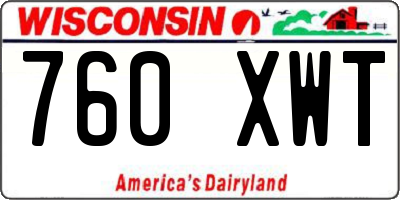WI license plate 760XWT
