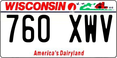 WI license plate 760XWV