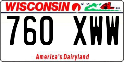 WI license plate 760XWW