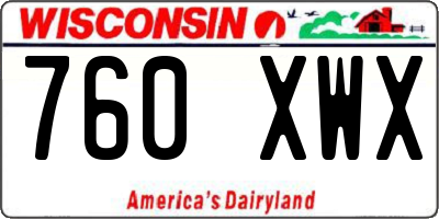 WI license plate 760XWX