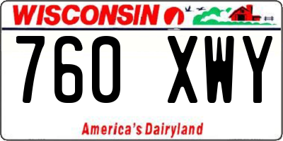 WI license plate 760XWY