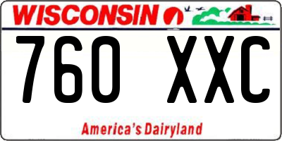 WI license plate 760XXC