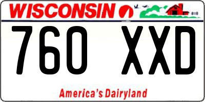 WI license plate 760XXD
