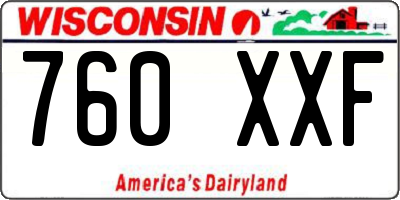WI license plate 760XXF