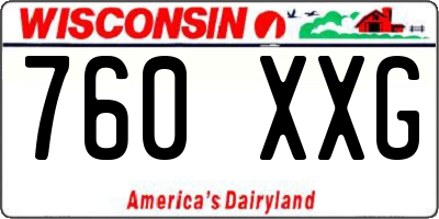 WI license plate 760XXG