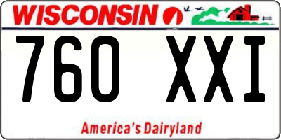 WI license plate 760XXI