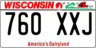 WI license plate 760XXJ
