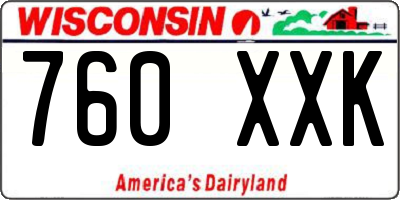WI license plate 760XXK