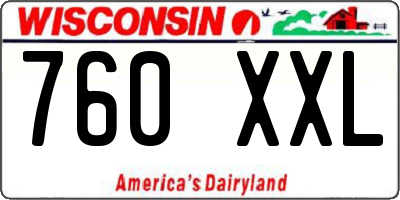 WI license plate 760XXL