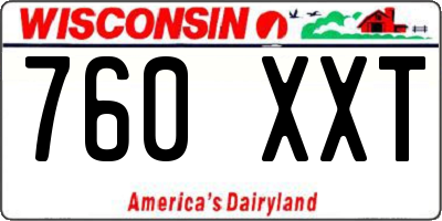 WI license plate 760XXT