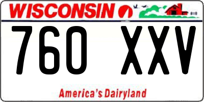 WI license plate 760XXV