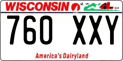 WI license plate 760XXY