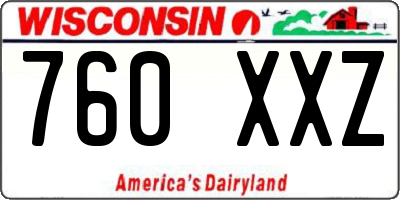 WI license plate 760XXZ