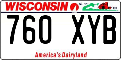WI license plate 760XYB