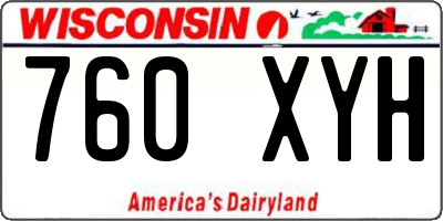 WI license plate 760XYH