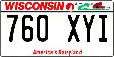 WI license plate 760XYI