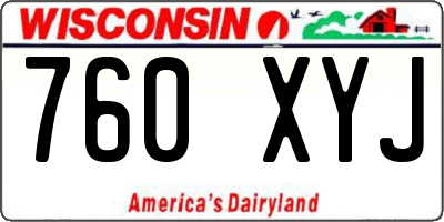 WI license plate 760XYJ