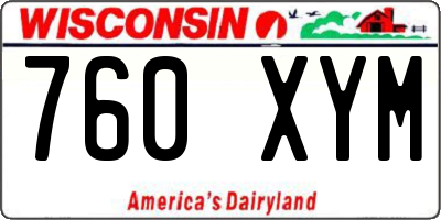 WI license plate 760XYM