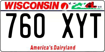 WI license plate 760XYT