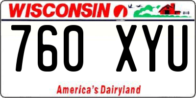 WI license plate 760XYU